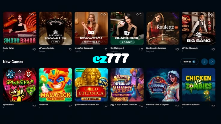 cz777 casino presented on mobile device in Pakistan with slots and live games